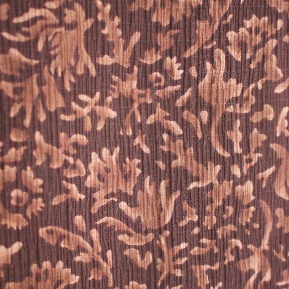 Vintage Jones New York 100% Silk Long Sleeve Brown Patterned Blouse - Picture 4 of 16